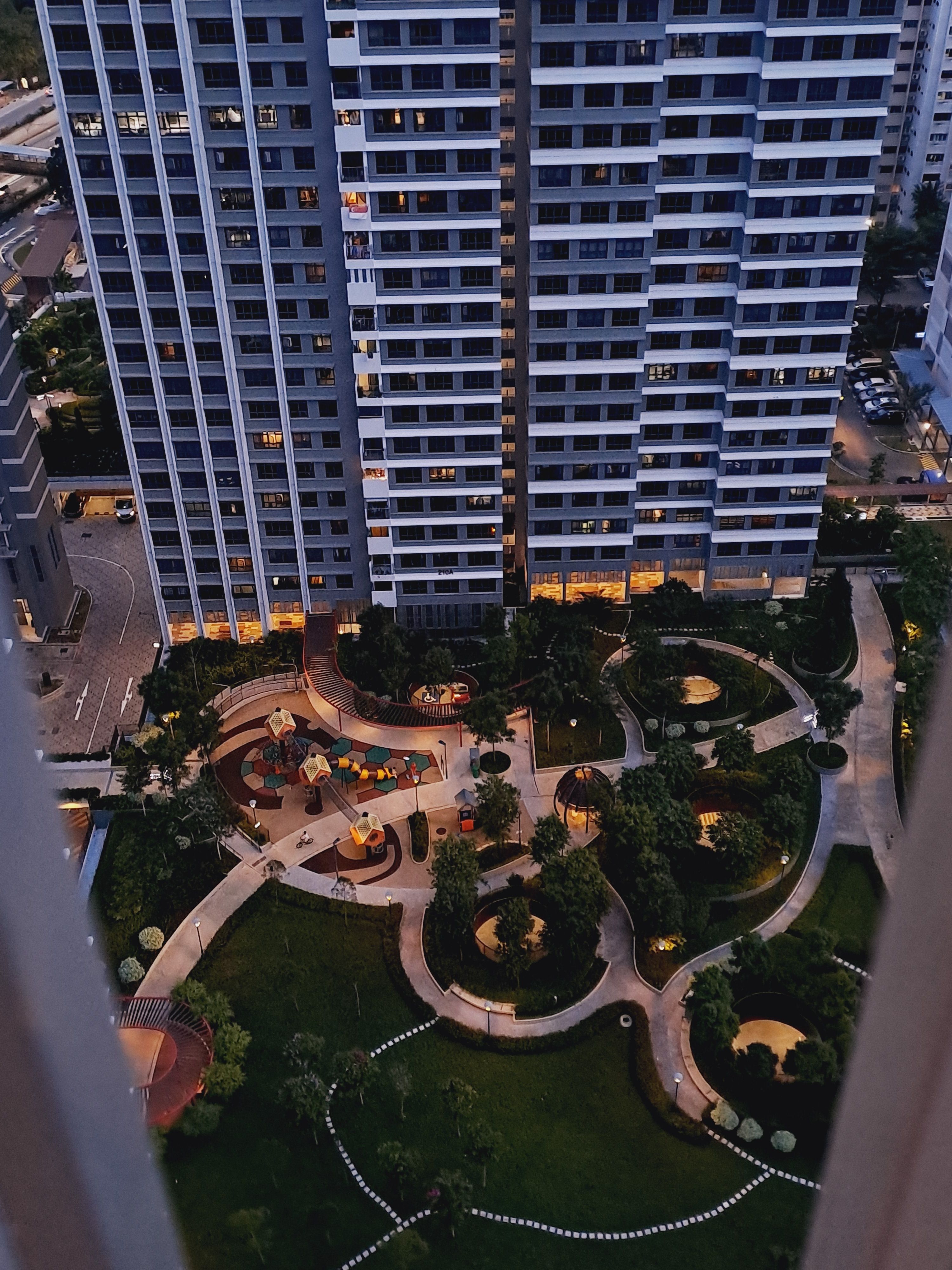 Modern city aerial view